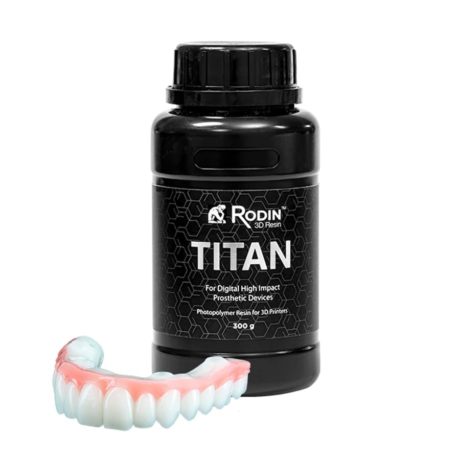 Rodin Titan 3D Print Resin, Ceramic Nanohybrid, Shade 0M1, 300g Bottle, #24005