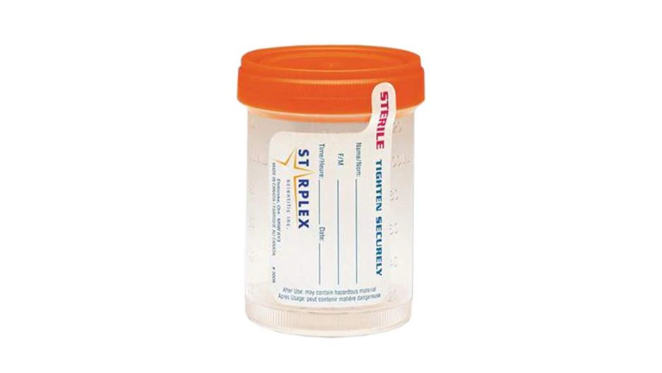 Leakbuster Specimen Container, Polypropylene, 60mL, Orange O-Ring Cap, Sterile, Disposable, 500/Case