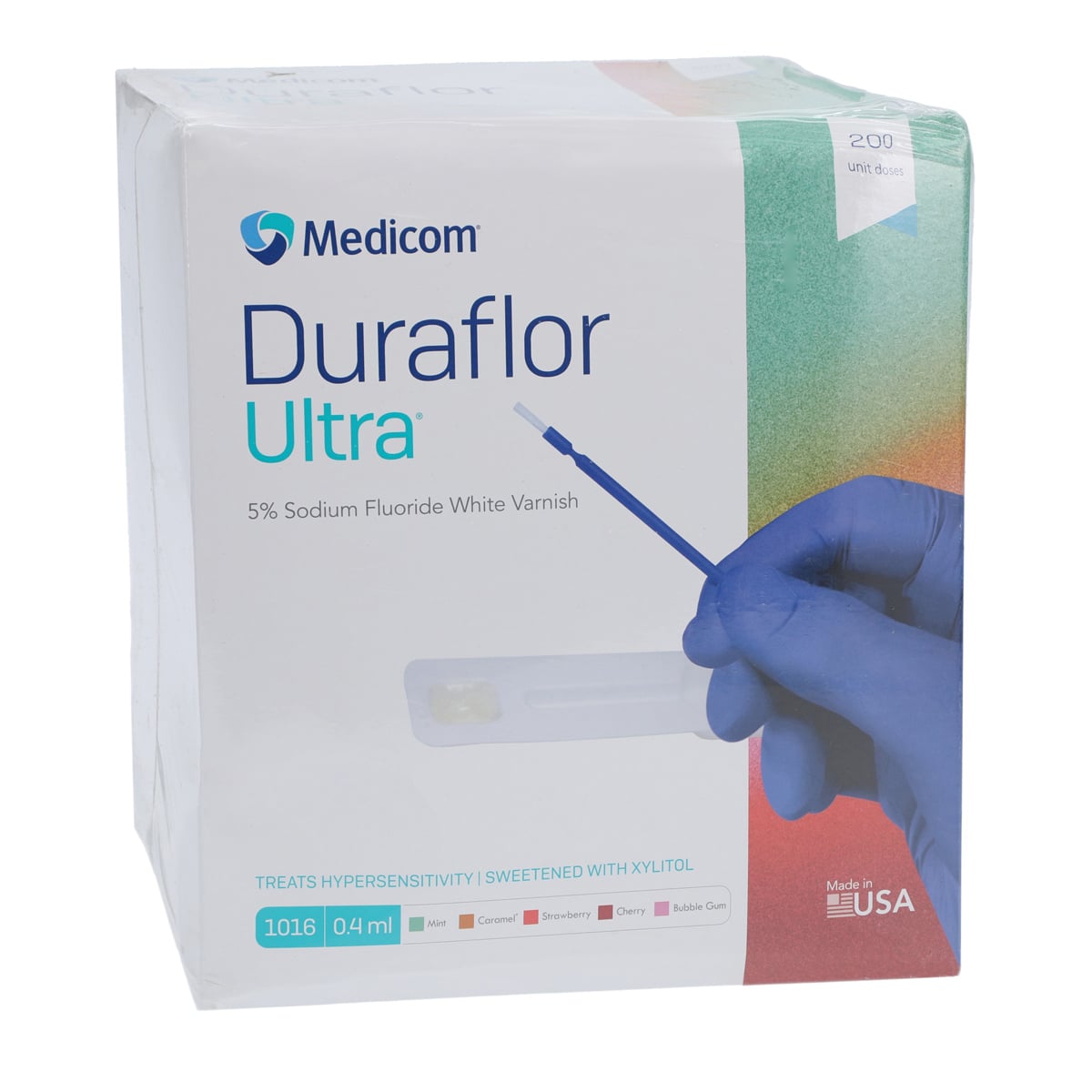 Medicom Duraflor Ultra 5% Sodium Fluoride White Varnish, Cherry, 0.4 mL Unit Dose, 200/Box, 1016-CH200
