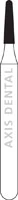 NTI Diamond Bur FG Medium Round End Taper #849-010 (M849-010), 4.0 mm Length, 1.0 mm Diameter, 5/Pack