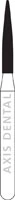 NTI FG Diamond Bur, Medium Grit, Flame Shape, Friction Grip, #888-012 (M888-012), 1.2 mm Diameter, 8.0 mm Length, 5/Pkg