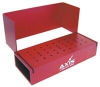 Axis Bur Block, 14 HP Holes, Red Anodized Aluminum, Autoclavable, AB900-1R