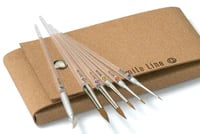 Smile Line USA Ceramist Brush Complete Set, Assorted Clear Handle Brushes, 6/Set