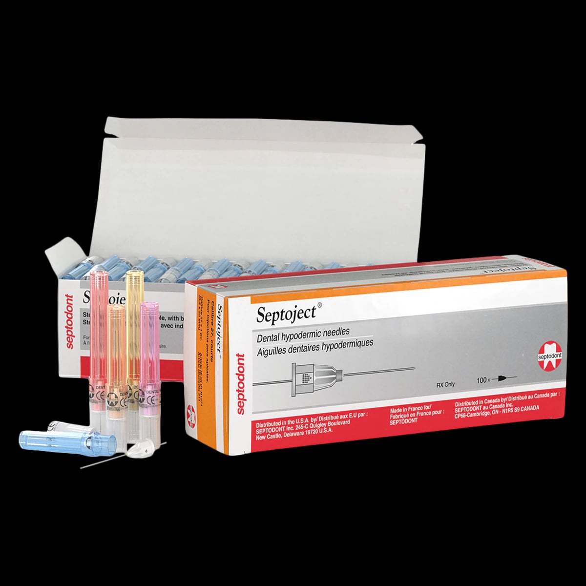 Septoject Dental Hypodermic Needles, Plastic Hub, 27 Gauge, Short (25mm), Orange, 100/Box, N1271, 01N1271