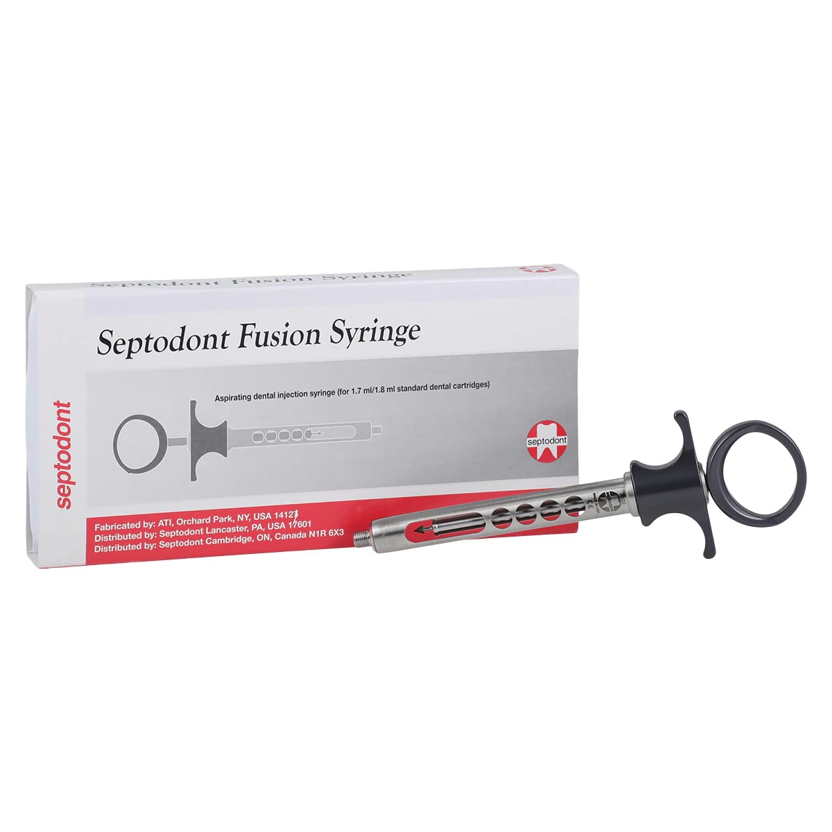Septodont Fusion Aspirating Syringe, Titanium, Medium, 1/Pk, 01-N2105