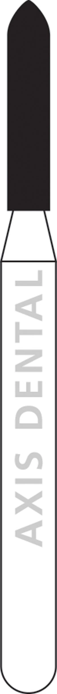 NTI Diamond Bur, Medium Grit, Beveled Cylinder, FG, #M877-012, 1.2 mm Diameter, 6.0 mm Length, 5/Pack