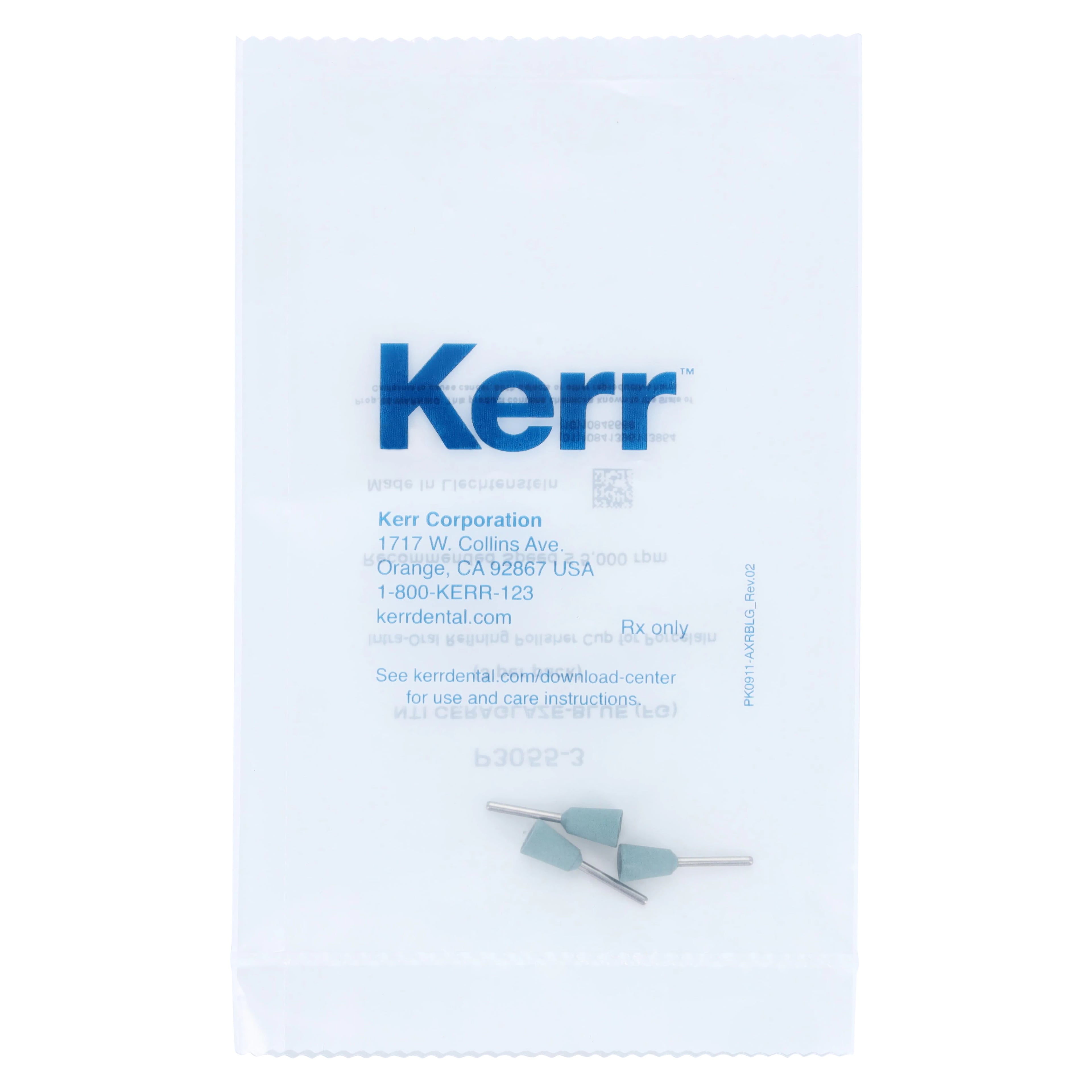 NTI CeraGlaze Polishing System - Blue Refining Fine Inverted Cone, FG Shank, 3/Pkg, P3055-3
