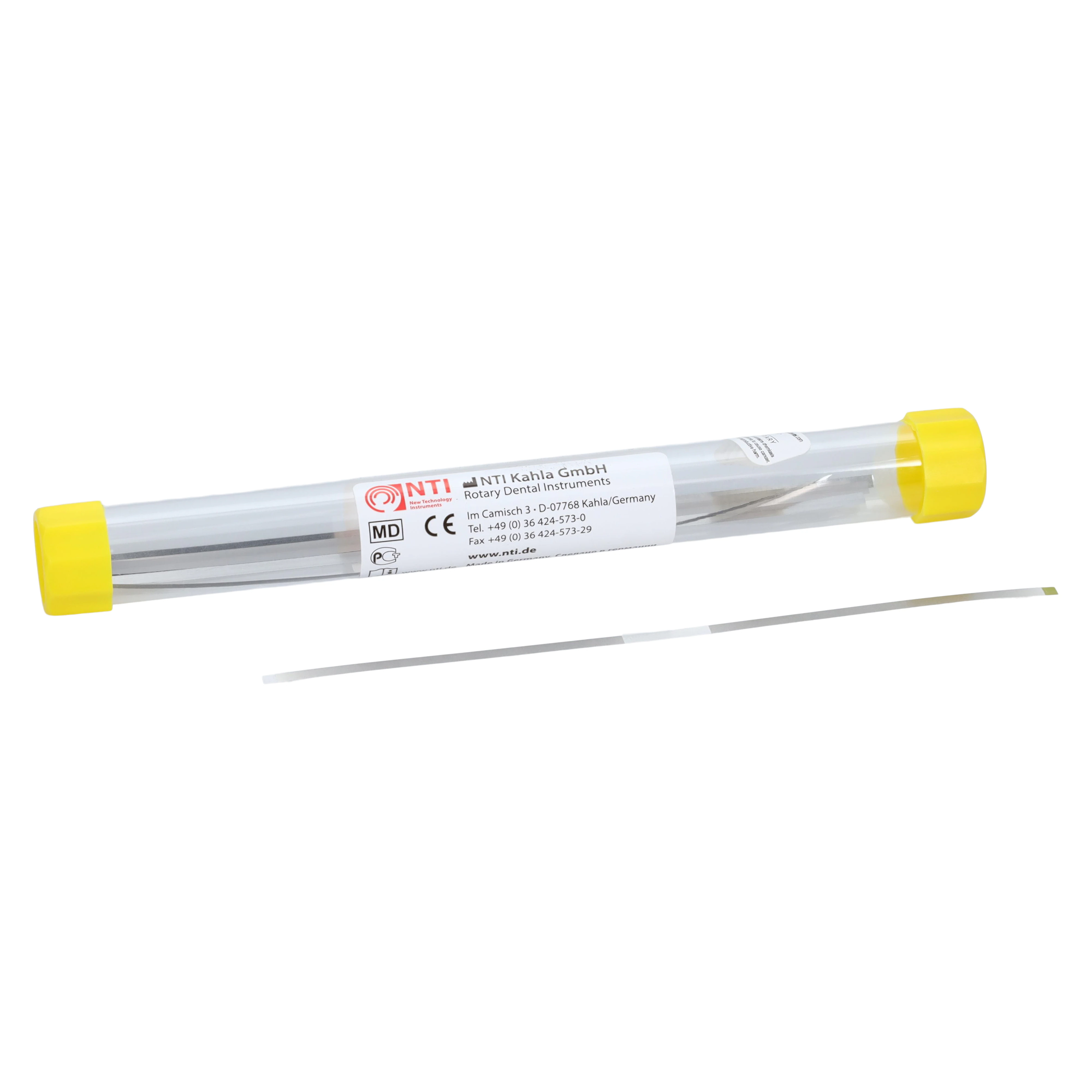 NTI Diamond Finishing Strips, Narrow, 2.5mm Wide, Superfine (Yellow), Non-Serrated, 10/Pk, FS2-SF