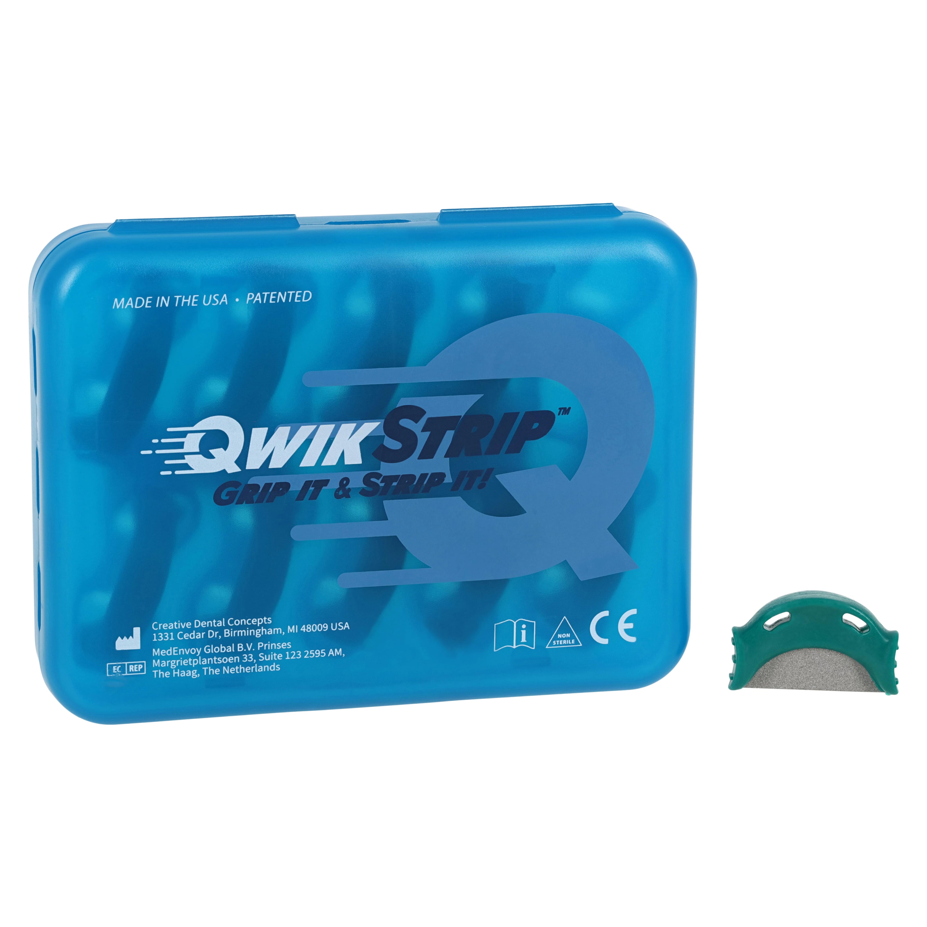 QwikStrip Double-Sided Coarse Abrasive Strip, 0.30 mm, Green, 10/Pack, QSDS-C