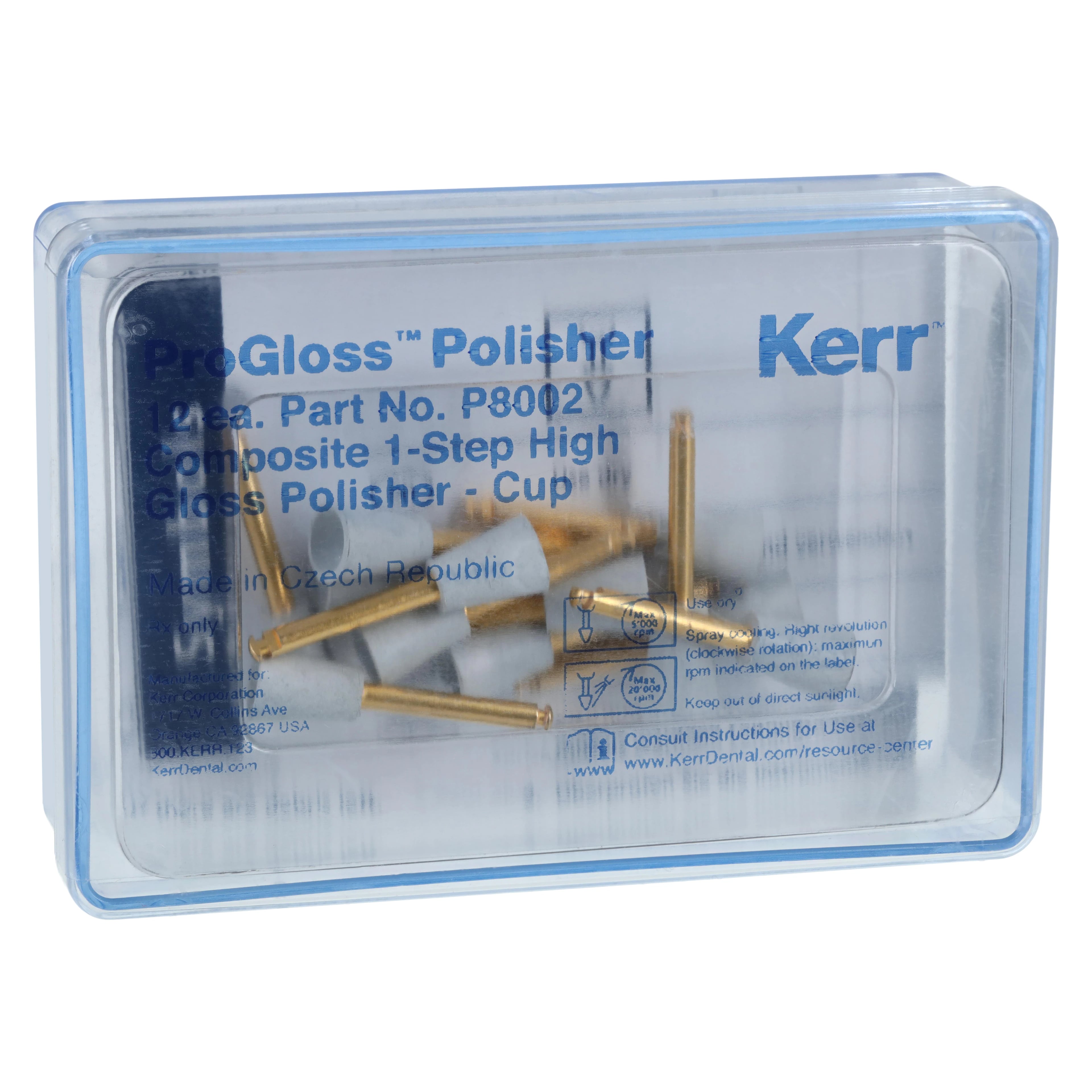 Kerr ProGloss One-Step Composite Polisher Cup, Right Angle, Superfine Grit, 12/Pkg, P8002