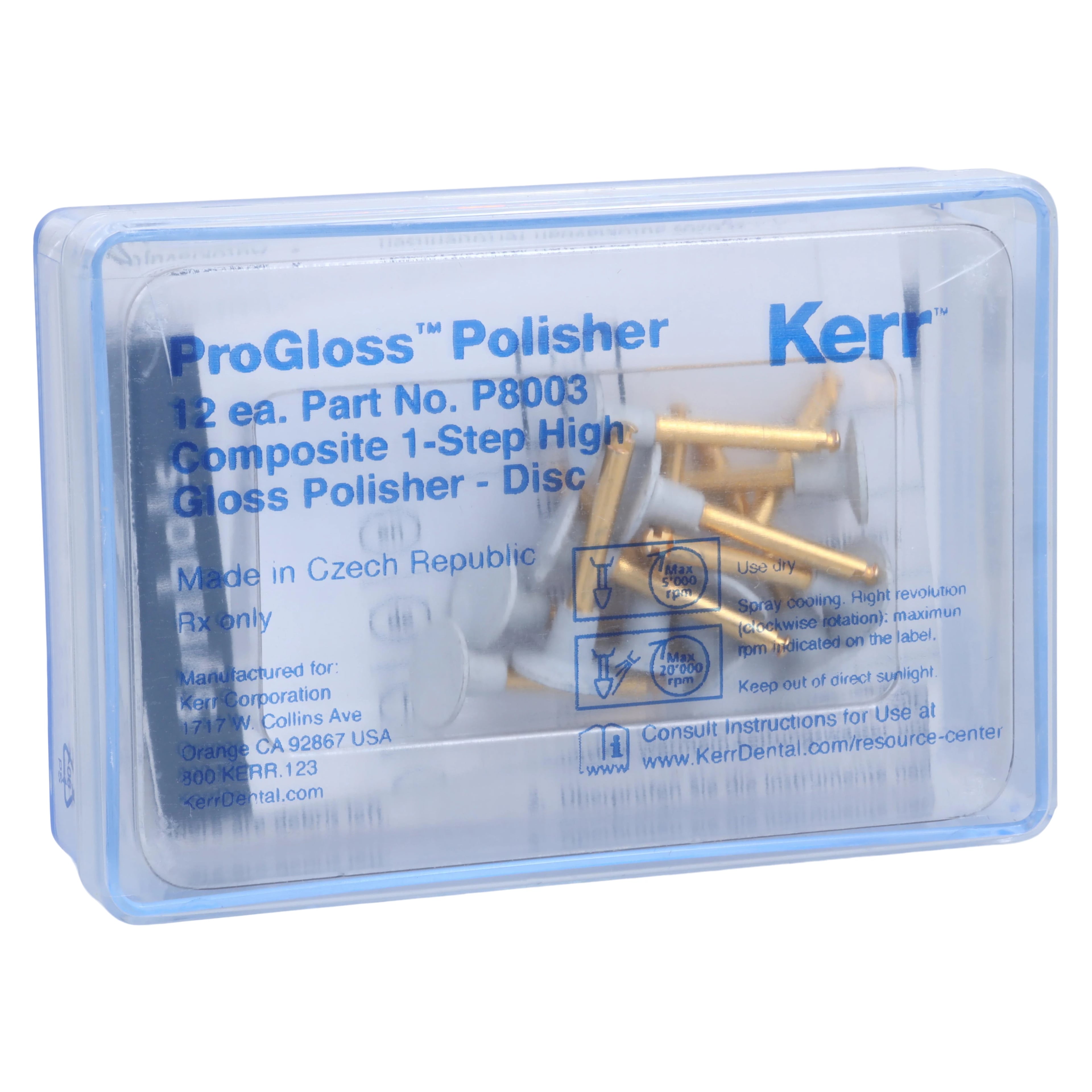 Kerr ProGloss Composite Polisher Discs, Superfine, RA 22mm, 12/Pkg, P8003