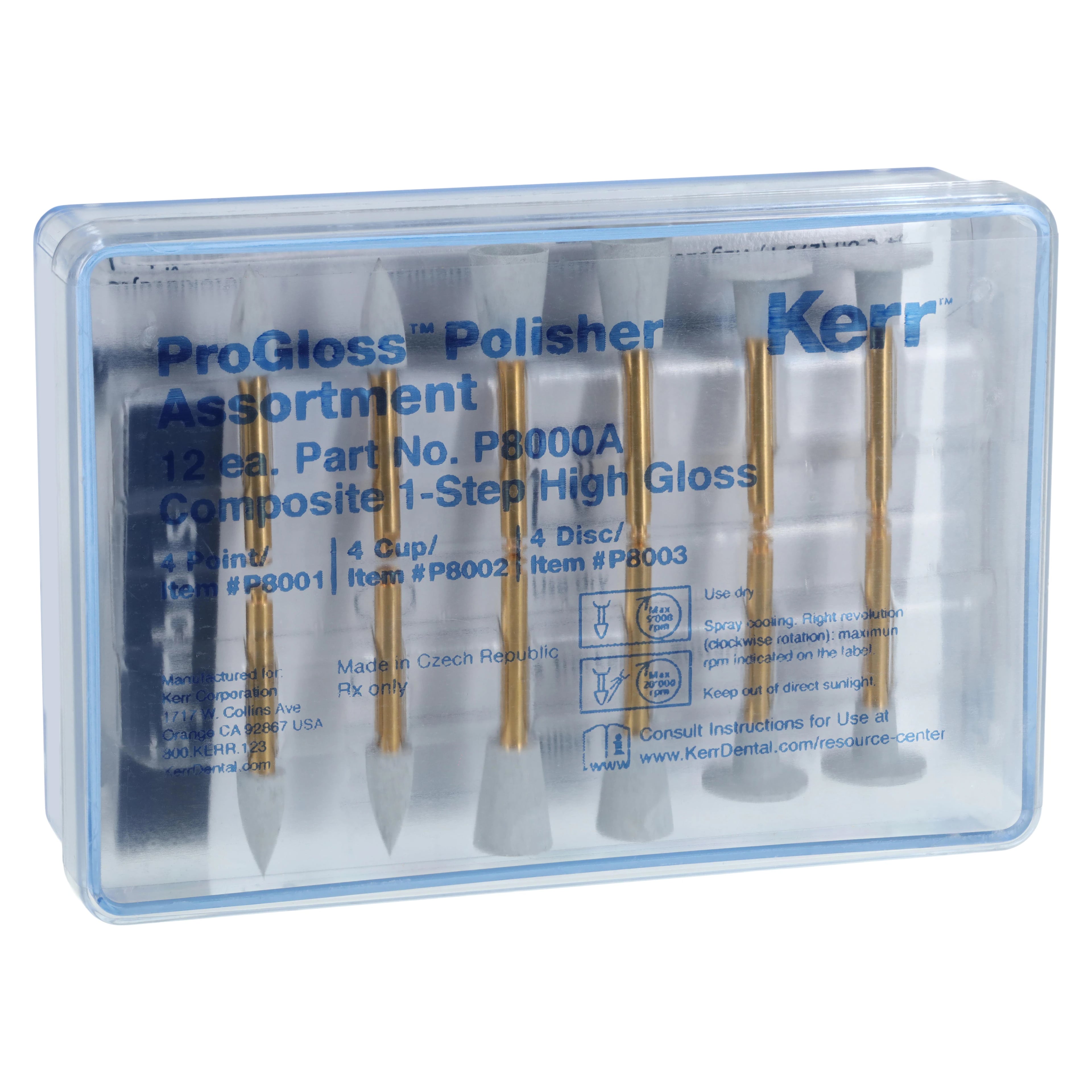 ProGloss One-Step Composite Polishers, RA, Assorted Kit, 12/Pk, P8000A