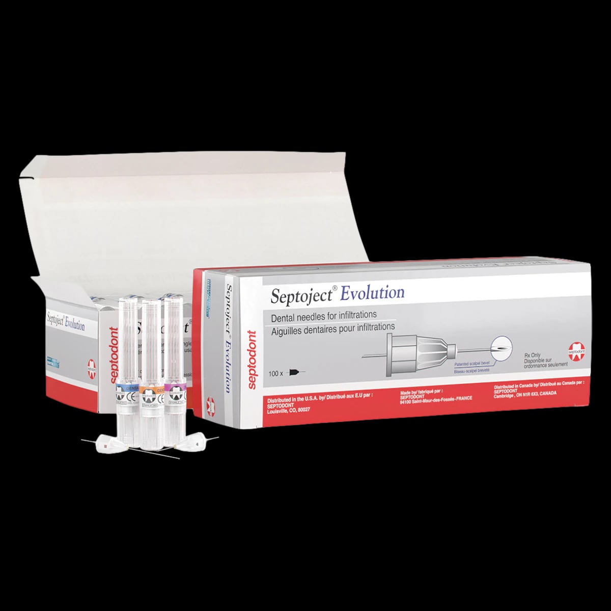 Septoject Evolution Dental Injection Needles, 30 Gauge, Extra Short (9 mm), Purple, 100/Box, 01-N1650