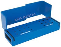Axis Dental Bur Block, 21-Hole, 12 FGSS/9 RA, Blue Anodized Aluminum, Autoclavable, AB120-1U