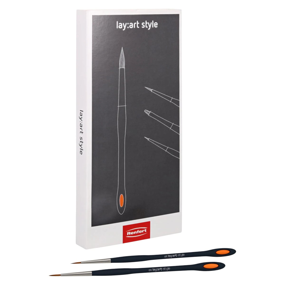 Renfert lay:art Style Ceramist Brush, Natural Bristle, Size #2, 2/Pack