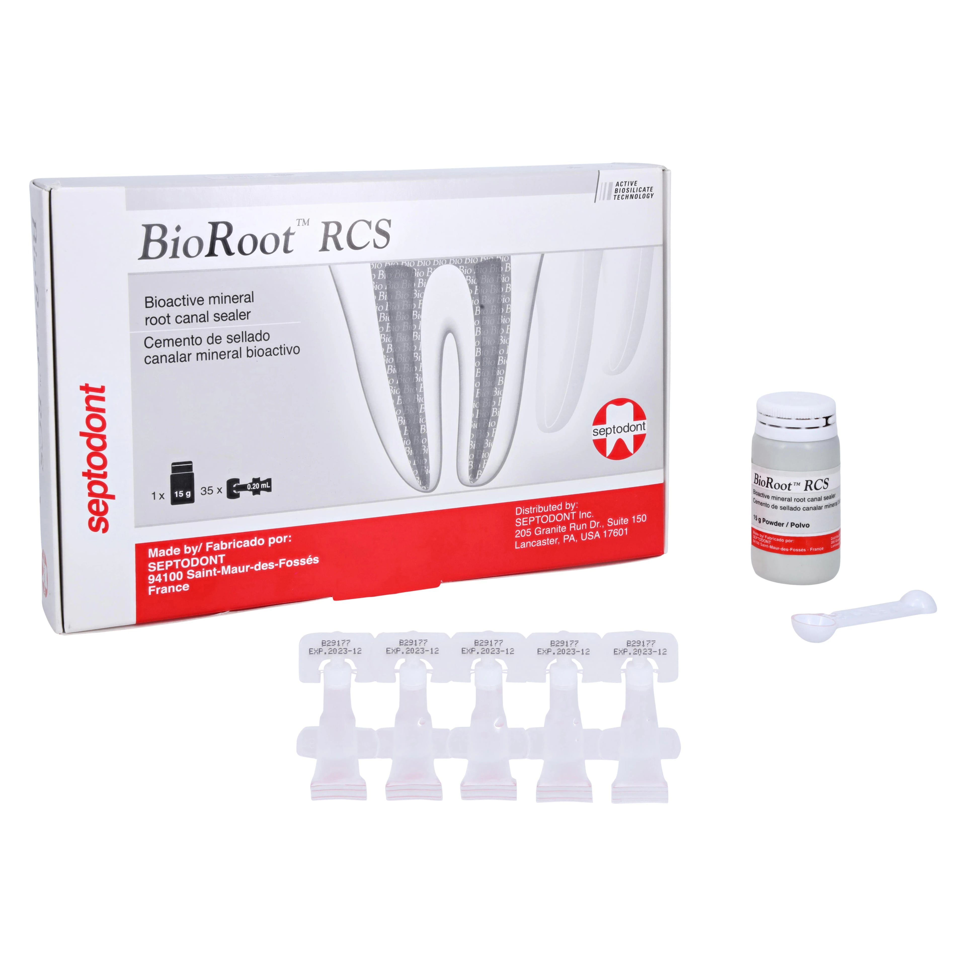 Septodont BioRoot RCS Root Canal Sealer, 35 Application Pack, 15g Powder, 35 x 0.20ml Pipettes, 1/Pk, 01E0300