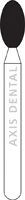NTI Diamond Bur, FG, Football, #379, Coarse, Green, 2.3 mm Diameter, 4.5 mm Length, 5/Pk, C379-023