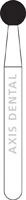 Kerr Zir-CUT Diamond Bur, FG, Round, #Z801-023, 2.3 mm, Z-Grit, Blue, 5/Pk