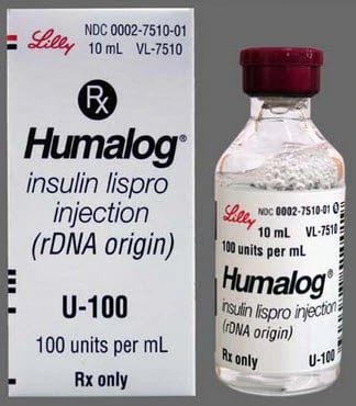 Humalog Injection 100U/mL, Multiple Dose Vial, 10mL, HV-7510