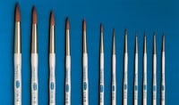 Renfert Takanishi Ceramist Brush, Size #2/0, Synthetic Bristle, 2/Pack, 17140120