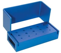 Kerr AXIS Bur Block, 15 Holes (5 FG/10 RA), Blue, Anodized Aluminum, Autoclavable, AB330-1U