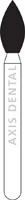 NTI Diamond Bur, FG, Pointed Football, #M368-023, 2.3 mm Diameter, 5.0 mm Length, Medium Grit, Gray Ring, 5/Pk