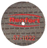 Renfert Dynex Separating Disc, 1.0 x 22mm, Non-Precious Metal/Model Casting, 25/Pkg