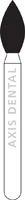 NTI Diamond Bur FG Super Fine Pointed Football #368-023, 2.3 mm Diameter, 5.0 mm Length, Yellow Ring, 5/Pkg