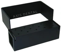 Kerr AXIS Bur Block, 14 Holes HP, Black Anodized Aluminum, Autoclavable, AB900-1B