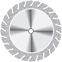 NTI Serrated Diamond Disc, HP, Double-Sided, #365, Medium Grit, Gray, 22 mm Diameter, 1/Pk, D365-220