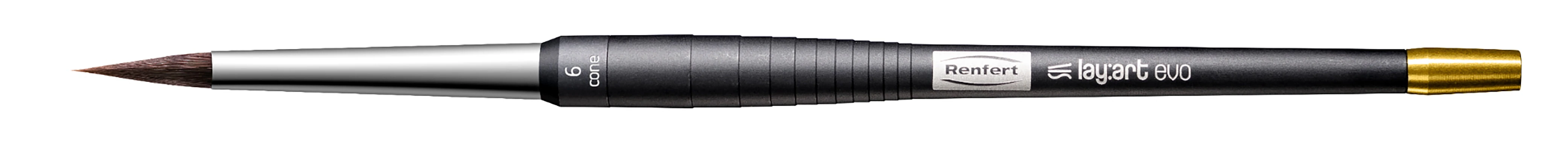 Renfert lay:art evo Synthetic Ceramist Brush, Cone, Size 6, Standard Handle, 1/Pkg