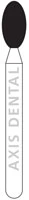 NTI FG Diamond Bur, Fine Grit, Football Shape, Friction Grip, #KS4-F (KS4-023), 5/Pack