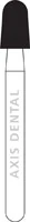 NTI Diamond Bur, FG, Round End Taper, #SC849-025, Super Coarse, Black Ring, 2.5 mm Diameter, 5/Pk