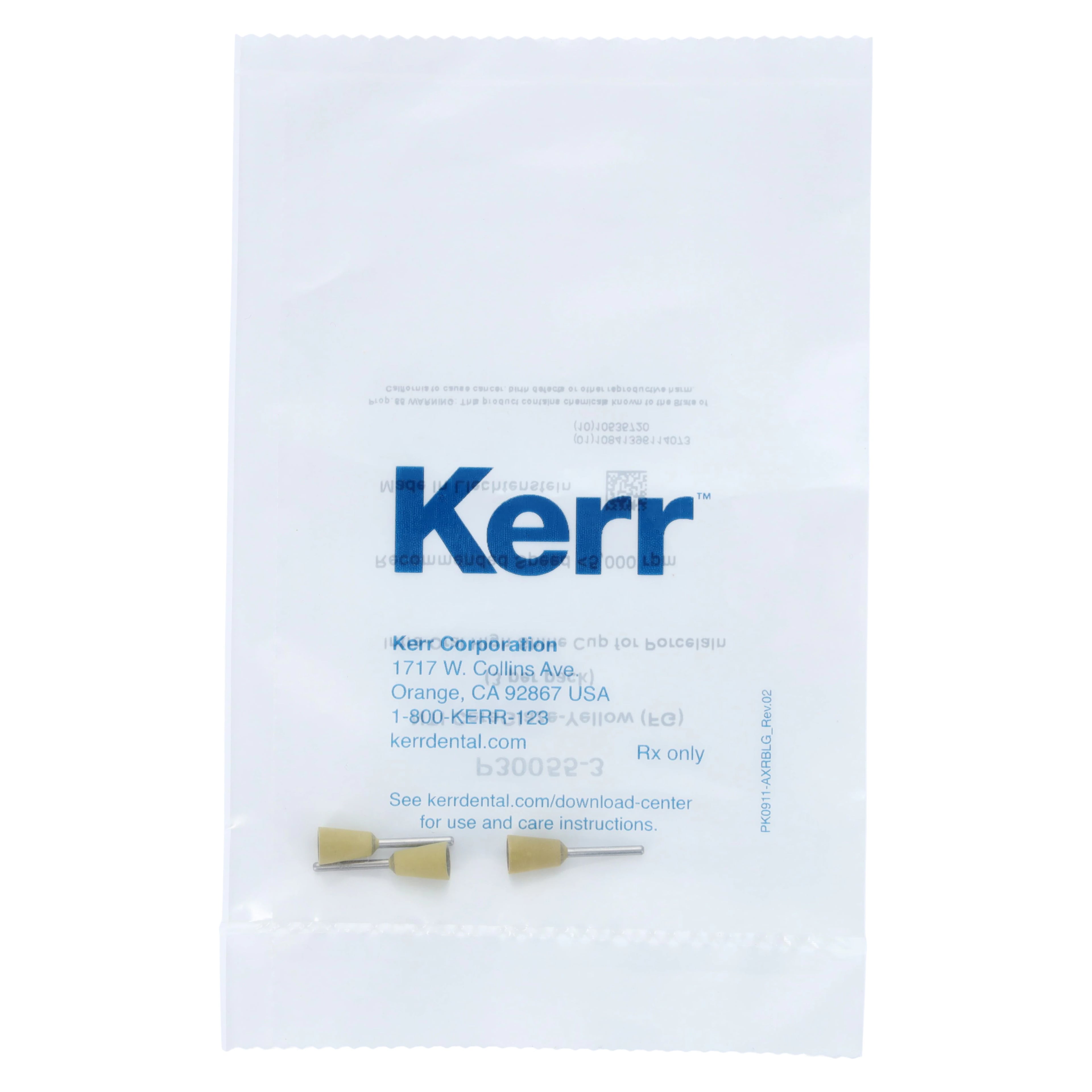 NTI CeraGlaze Polishing System, Superfine Yellow, Inverted Cone #60, FG Shank, 3/Pkg, P30055-3