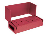 Axis Dental Red Bur Block, 15 FG Holes, Anodized Aluminum, Autoclavable, AB300-1R