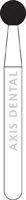 NTI Diamond Bur, FG, Round, #801, 2.3 mm, Fine Grit, Red Ring, 5/Pk, F801-023