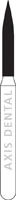 NTI FG Diamond Bur, Super Coarse, Flame Shape, 862-012, 1.2 mm Diameter, 8.0 mm Length, Friction Grip, 5/Pkg, SC862-012