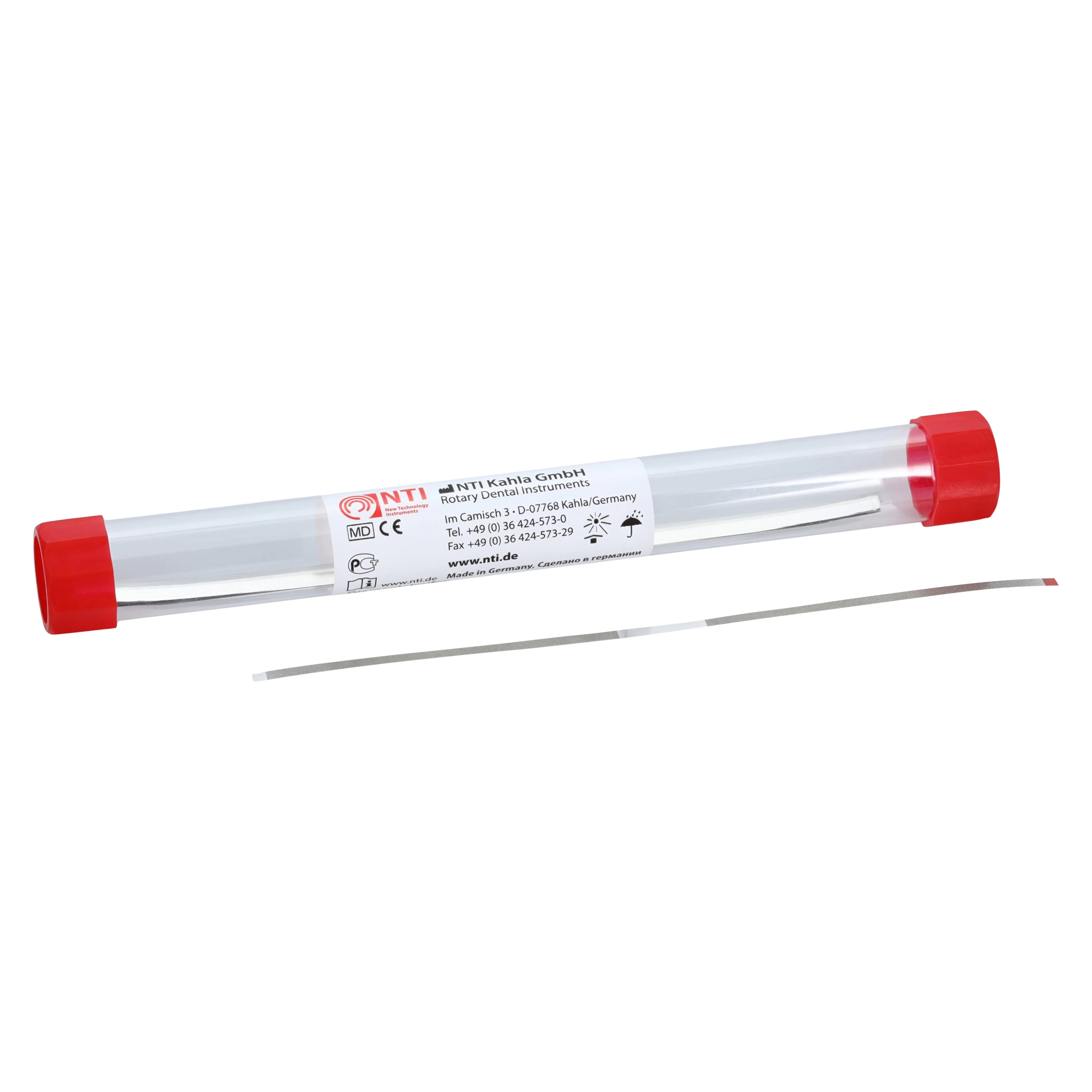 NTI Diamond Finishing Strips, Fine (Red), 2.5mm Wide, 0.08mm Thick, Non-Serrated, 10/Pk, FS2-F