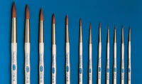 Renfert Takanishi Ceramist Brush, Size #2, Synthetic Bristle, 2/Pack, 17140002