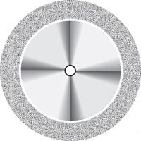 NTI Superflex Diamond Disc, Double Sided, Medium Grit, HP Shank, 22 mm Diameter, 0.17 mm Thickness, Red, #911H-220, 1/Pkg