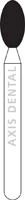 NTI Diamond Bur, FG, Football, #379, 2.3 mm, Fine, Red, 5/Pk, F379-023
