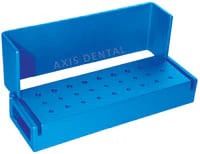 Axis Bur Block 18 FG Short Shank / 9 RA, Blue Anodized Aluminum, 27-Hole, Autoclavable, AB117-1U