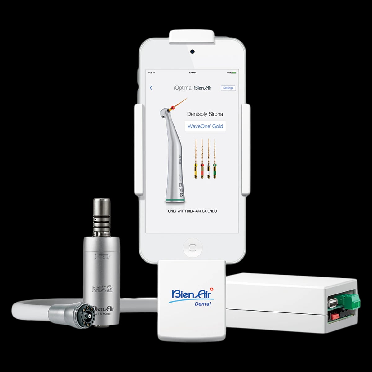Bien Air iOptima INT MX2 + iPad Mini Set, Single Motor Kit with LED, Restorative/Endo/Implant Surgery