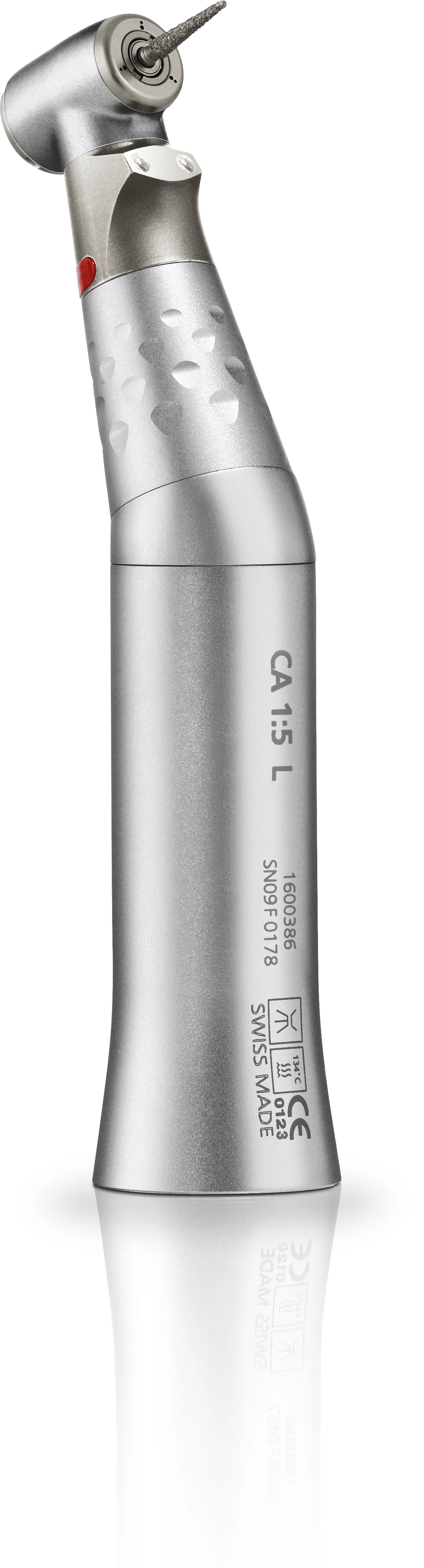 Bien Air CA Classic 1:5L High Speed Electric Contra Angle Handpiece, Fiber Optic, Push Button Chuck, E-Type, 1600386-001