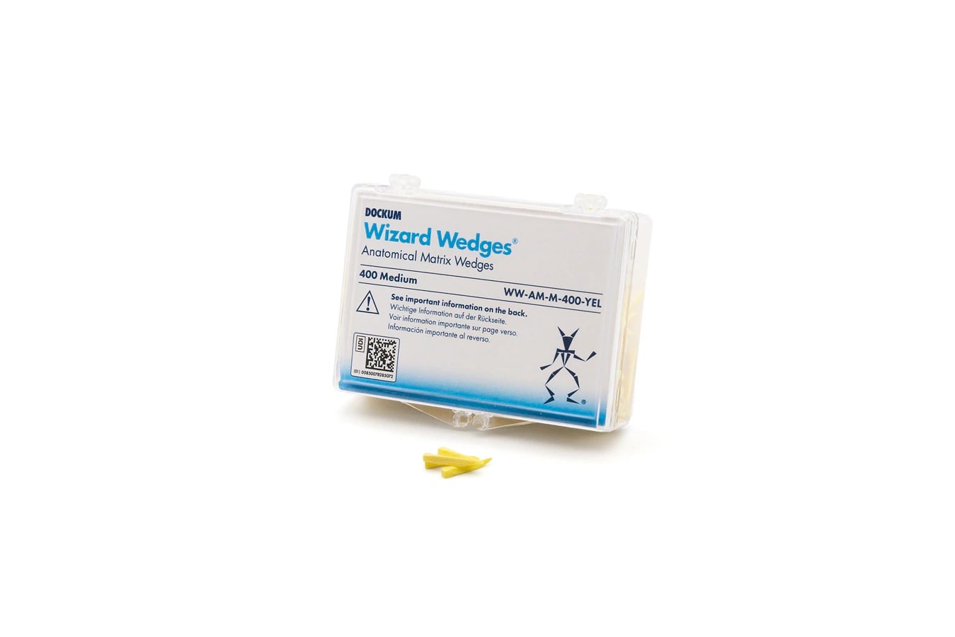 Wizard Anatomical Wedges, Medium, Yellow, Birch Wood, 400/Box, WW-AM-M-400-YEL5