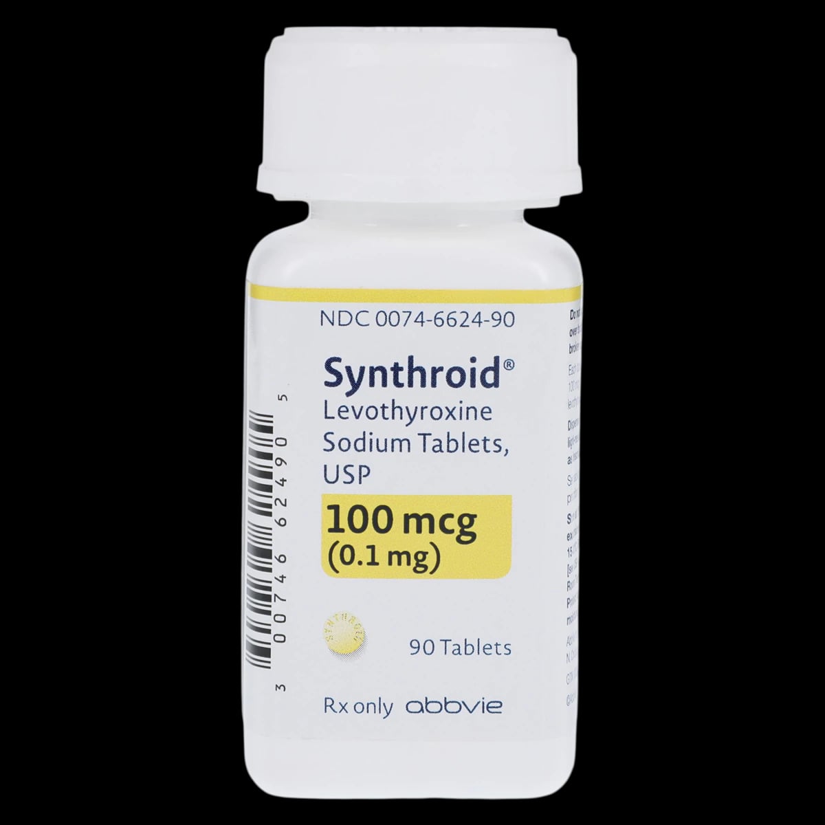 Synthroid Tablets, 100 mcg, 90/Bottle