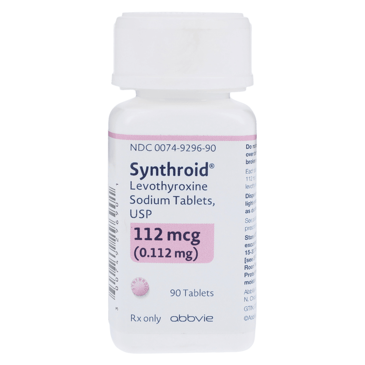 Synthroid Tablets, 112 mcg, 90/Bottle