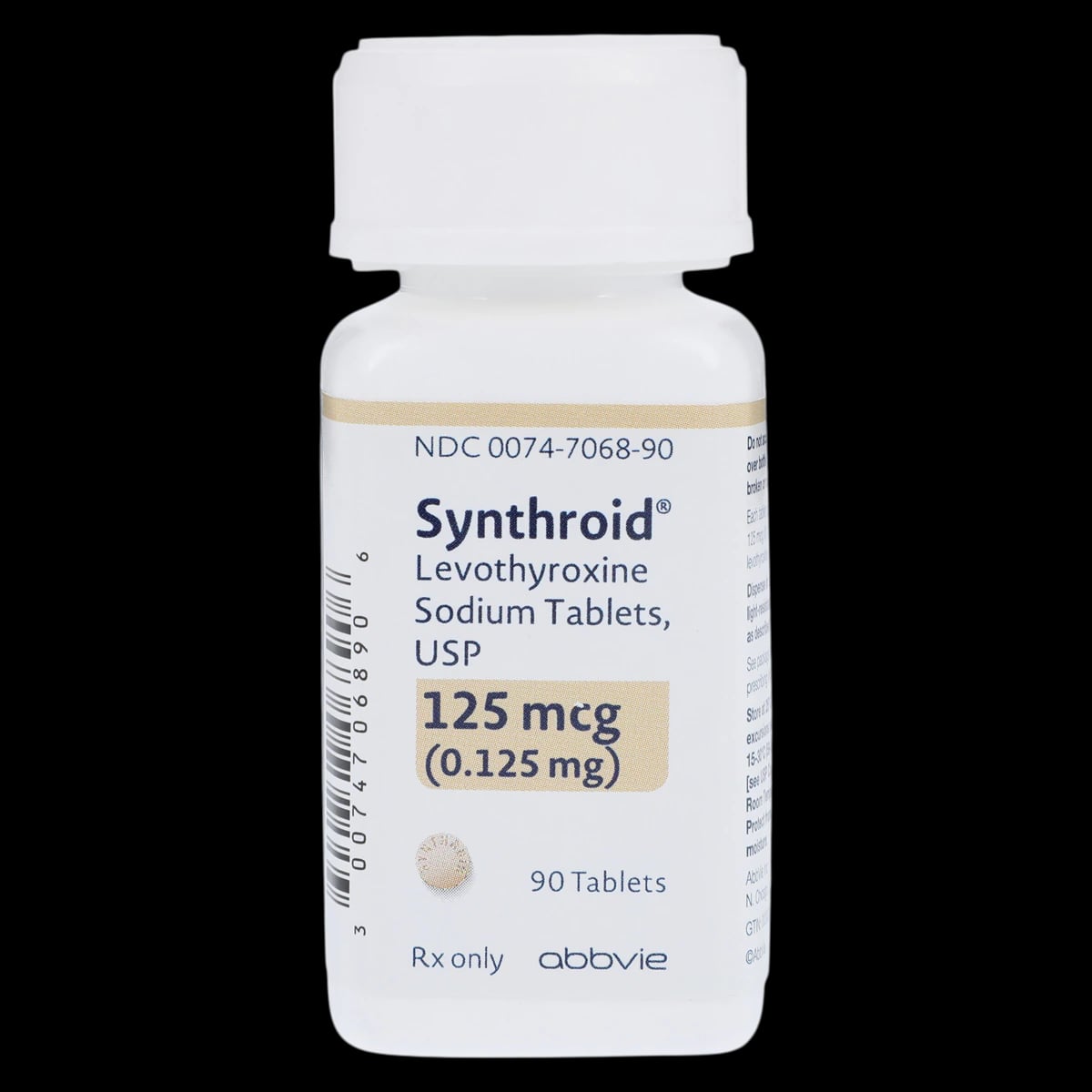 Synthroid Tablets, 125 mcg, 90/Bottle