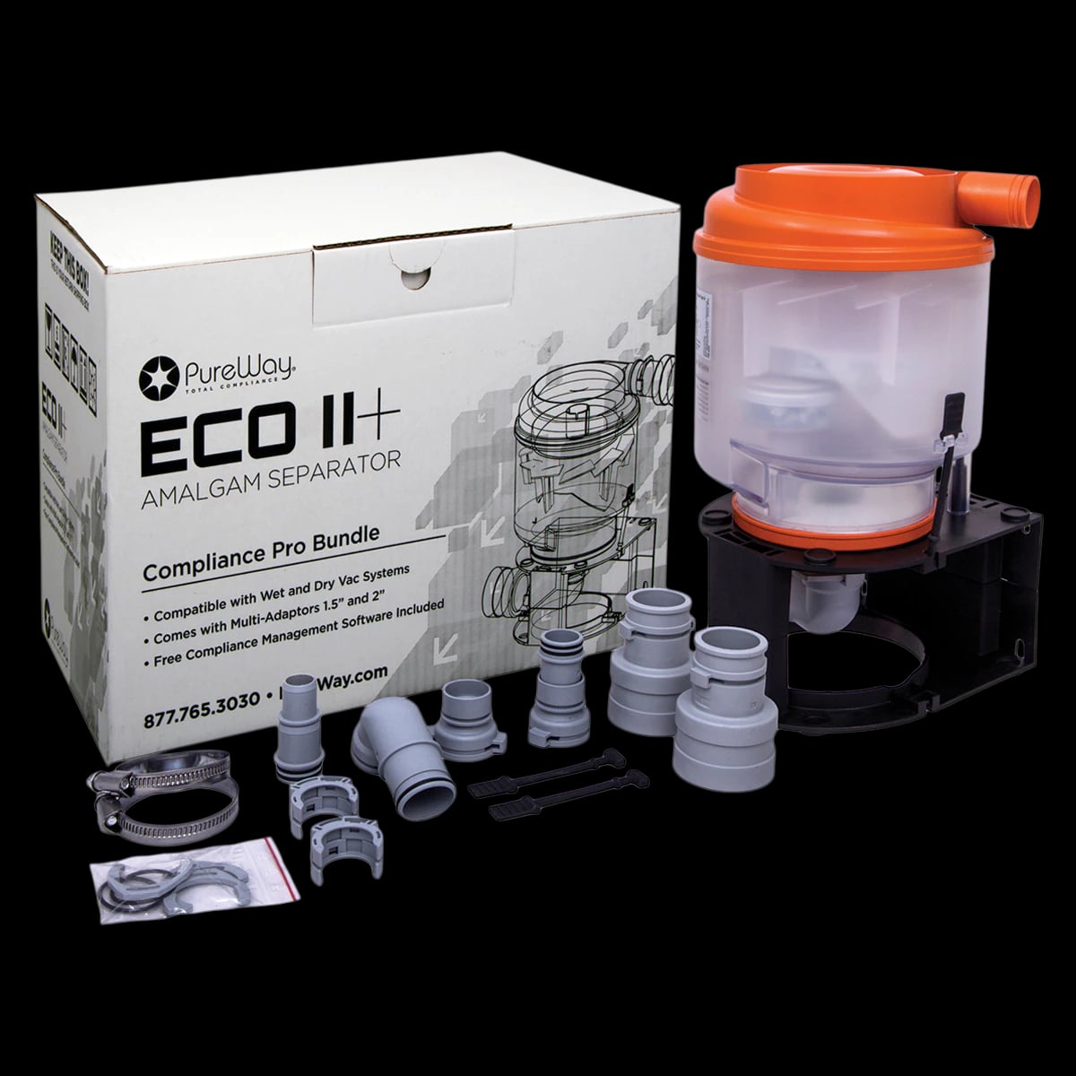PureWay ECO II+ Amalgam Separator with Install Kit, 1-10 Chairs, 51002