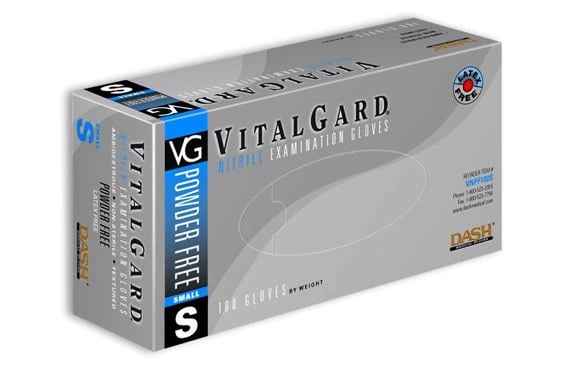 VitalGard® Nitrile Exam Gloves, Powder Free, Latex Free, Non-Sterile, Extra Small, Blue, 100/Box, VNPF100XS